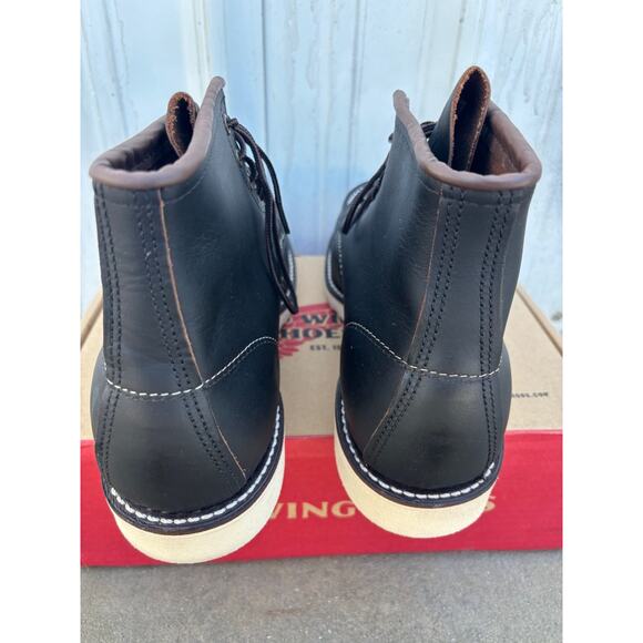 Red Wing 8849 Mens Sz 12 D Heritage Classic 6" Moc-Toe Work Boot Black USA Made - Picture 6 of 8